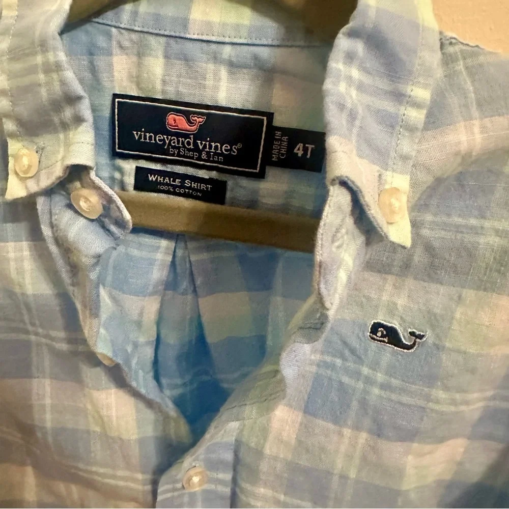 Vineyard Vines Linen Blend Button Down 4t Kids
